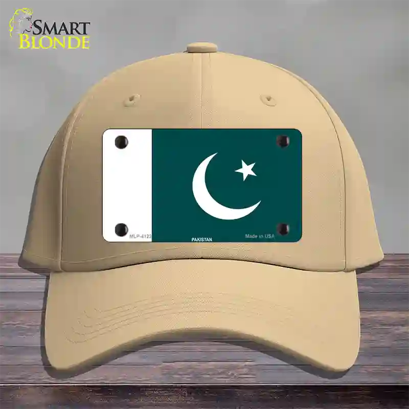 Pakistan Flag Novelty License Plate Hat Cotton / Khaki