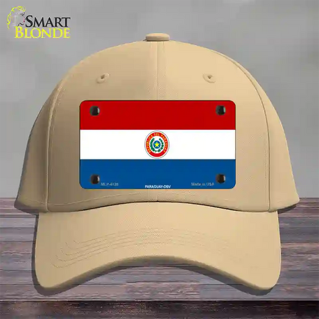 Paraguay-OBV Flag Novelty License Plate Hat Cotton / Khaki