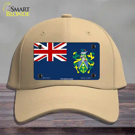 Pitcairn Islands Flag Novelty License Plate Hat Cotton / Khaki