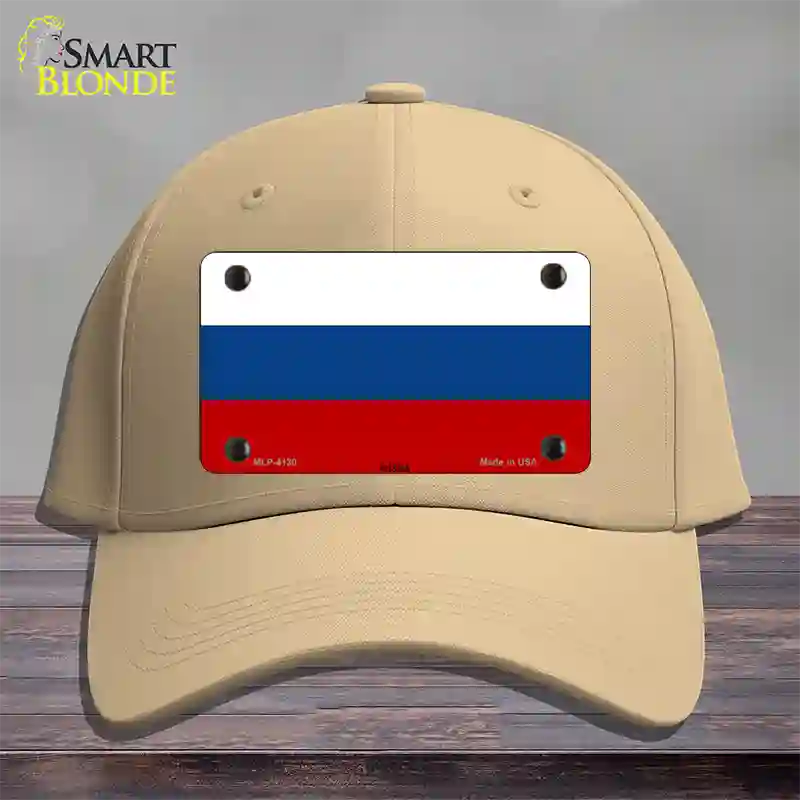 Russia Flag Novelty License Plate Hat Cotton / Khaki