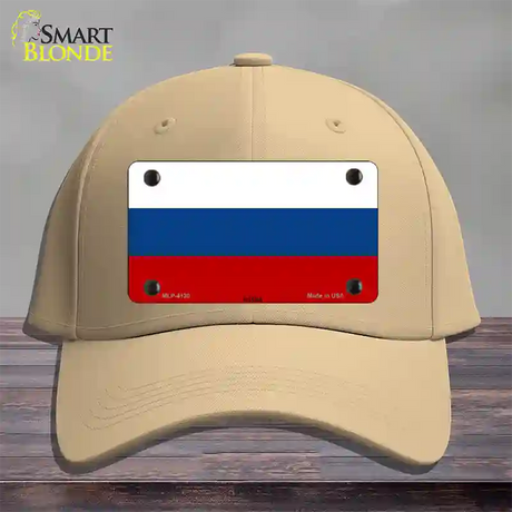 Russia Flag Novelty License Plate Hat Cotton / Khaki