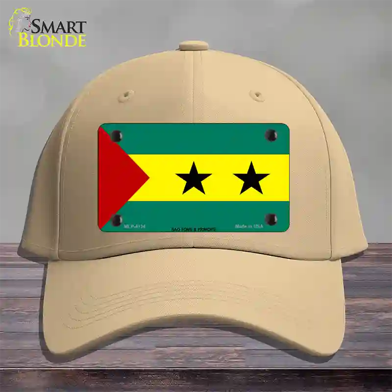 Sao Tome And Principe Flag Novelty License Plate Hat Cotton / Khaki