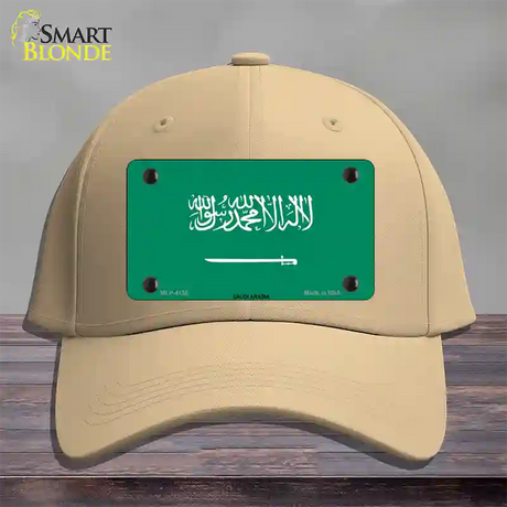 Saudi Arabia Flag Novelty License Plate Hat Cotton / Khaki