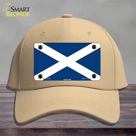 Scotland Flag Novelty License Plate Hat Cotton / Khaki