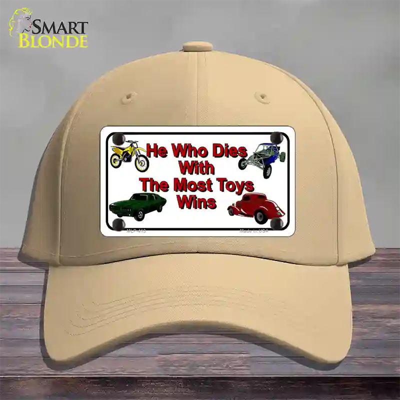 He With The Most Toys Wins Novelty License Plate Hat Cotton / Khaki