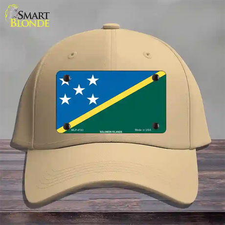 Solomon Islands Flag Novelty License Plate Hat Cotton / Khaki