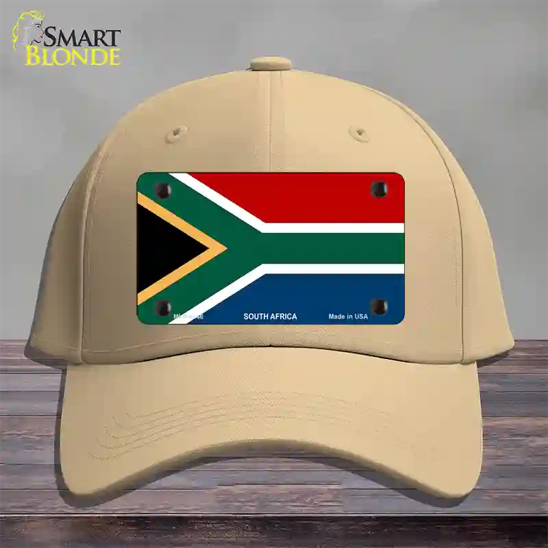 South Africa Flag Novelty License Plate Hat Cotton / Khaki