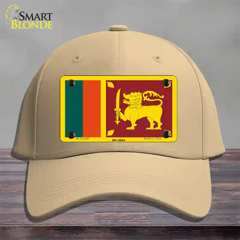 Sri Lanka Flag Novelty License Plate Hat Cotton / Khaki