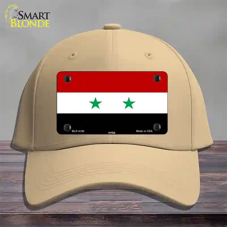 Syria Flag Novelty License Plate Hat Cotton / Khaki