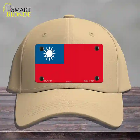 Taiwan Flag Novelty License Plate Hat Cotton / Khaki