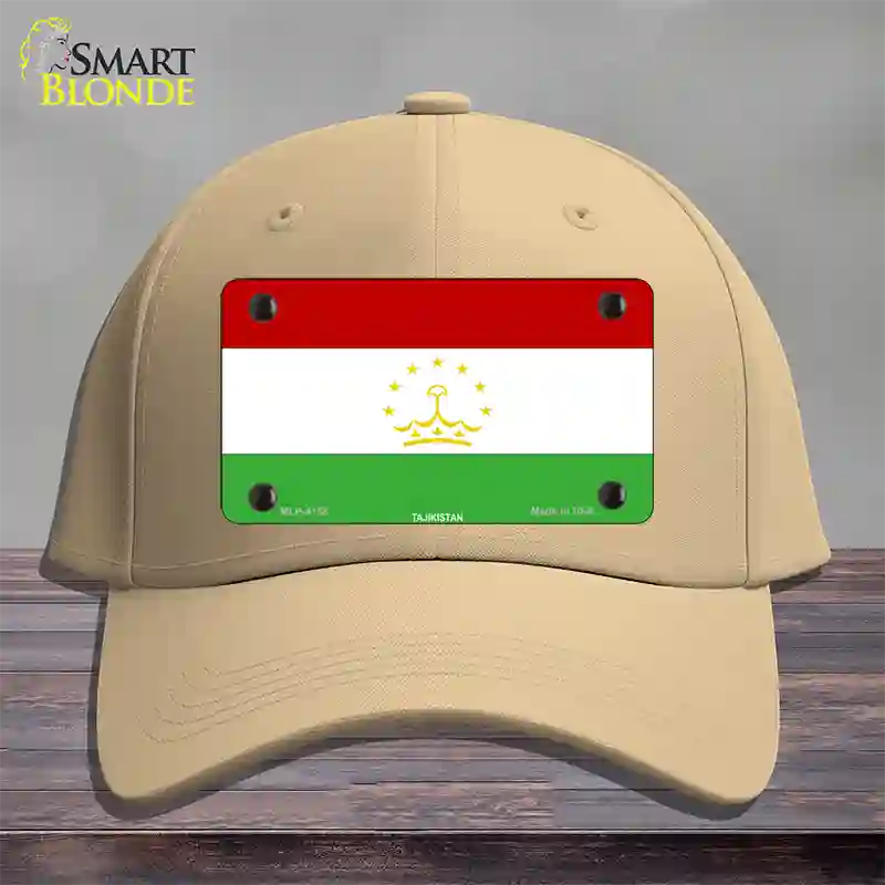 Tajikistan Flag Novelty License Plate Hat Cotton / Khaki