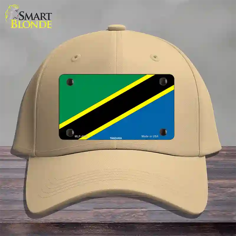 Tanzania Flag Novelty License Plate Hat Cotton / Khaki