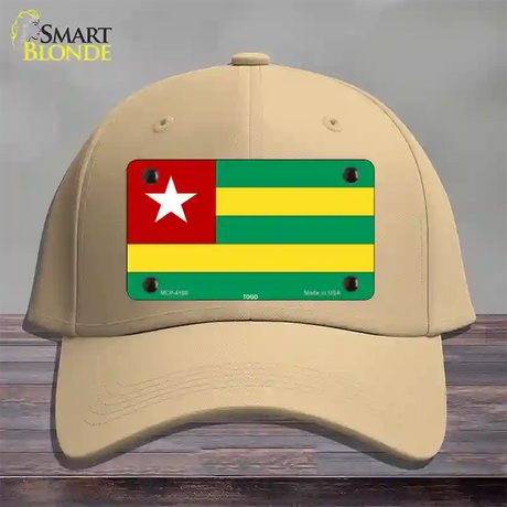 Togo Flag Novelty License Plate Hat Cotton / Khaki