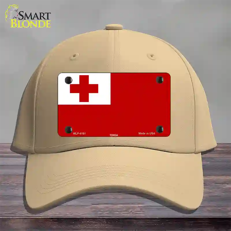 Tonga Flag Novelty License Plate Hat Cotton / Khaki