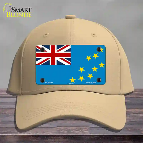 Tuvalu Flag Novelty License Plate Hat Cotton / Khaki