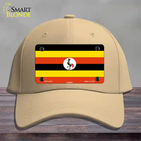 Uganda Flag Novelty License Plate Hat Cotton / Khaki