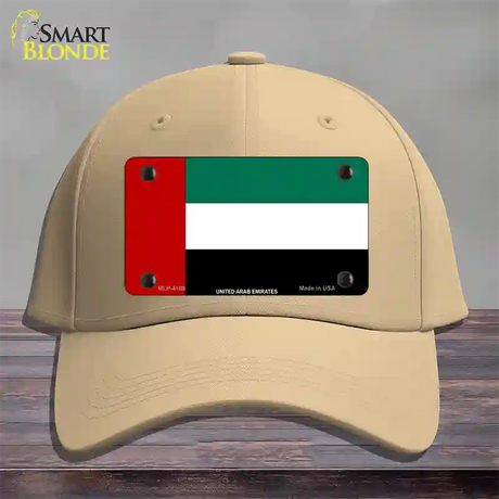 United Arab Emirates Flag Novelty License Plate Hat Cotton / Khaki