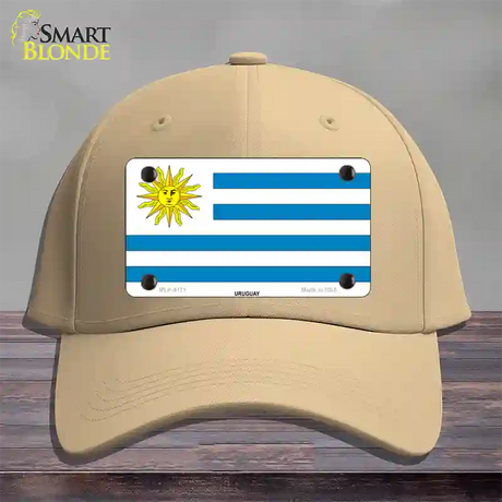 Uruguay Flag Novelty License Plate Hat Cotton / Khaki