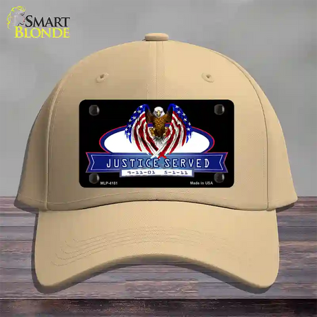 America Justice Served Novelty License Plate Hat Cotton / Khaki