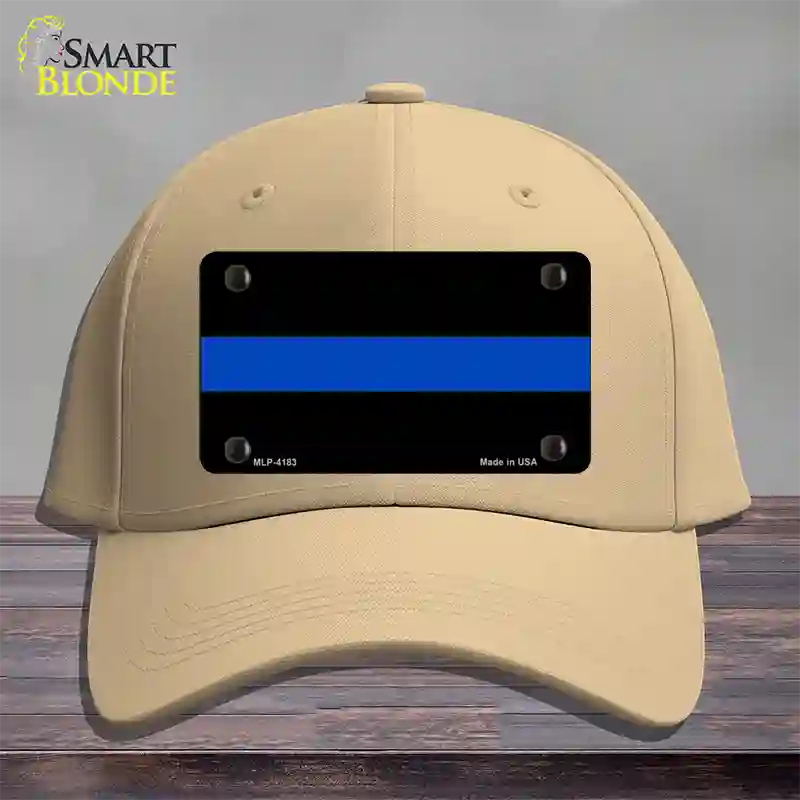 Thin Blue Line Police Novelty License Plate Hat Cotton / Khaki