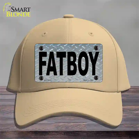 Fat Boy Diamond Novelty License Plate Hat Cotton / Khaki