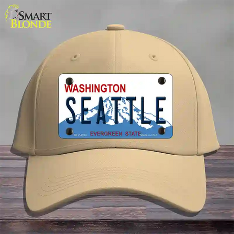 Seattle Washington Novelty License Plate Hat Cotton / Khaki