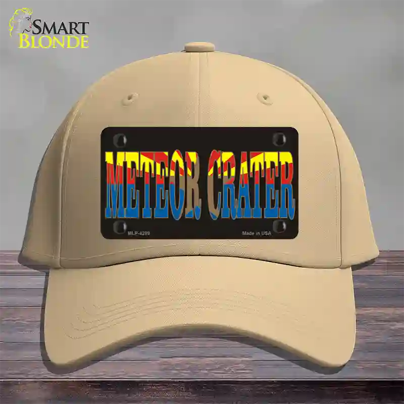 Meteor Crater Arizona Flag Novelty License Plate Hat Cotton / Khaki