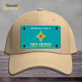 New Mexico Teal State Blank Novelty License Plate Hat Cotton / Khaki