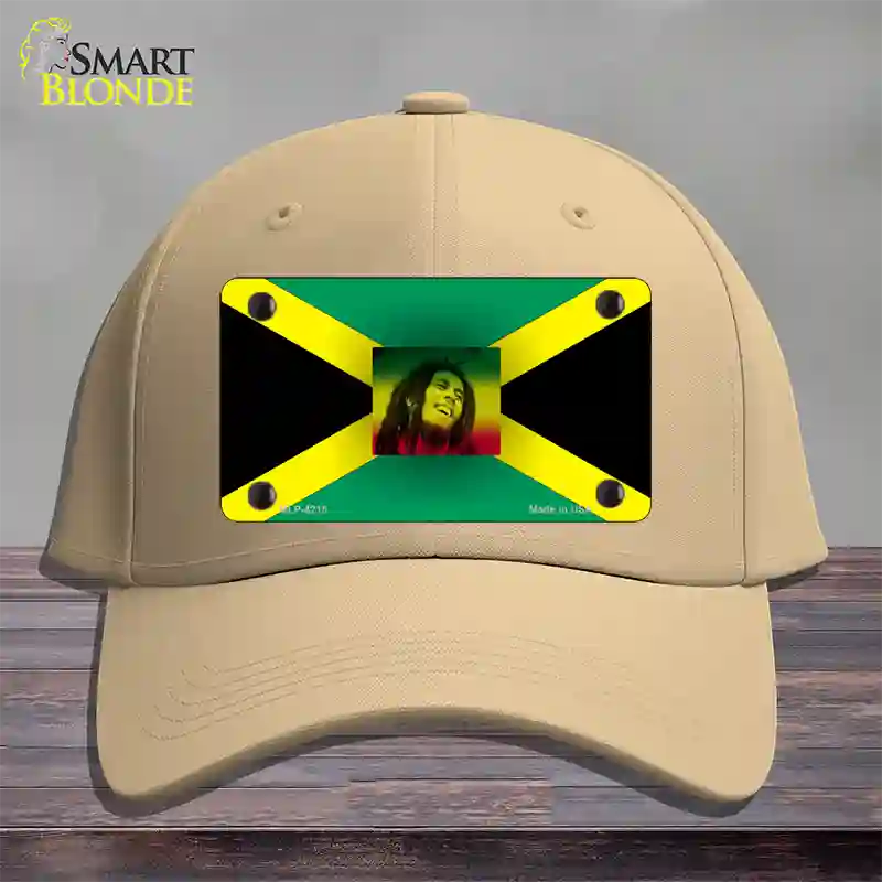 Jamaica Flag Bob Marley Novelty License Plate Hat Cotton / Khaki