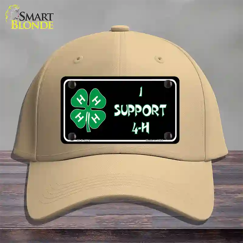 I Support 4-H Novelty License Plate Hat Cotton / Khaki