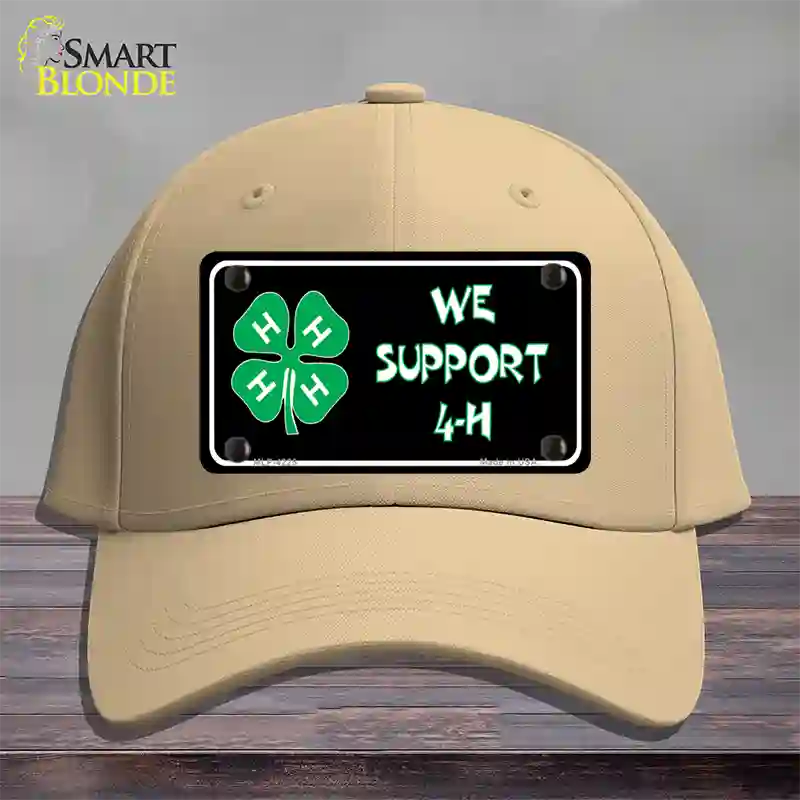 We Support 4-H Novelty License Plate Hat Cotton / Khaki