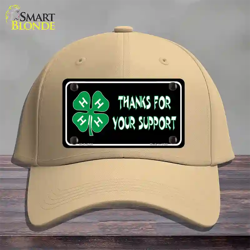 Thanks For Your Support 4-H Novelty License Plate Hat Cotton / Khaki