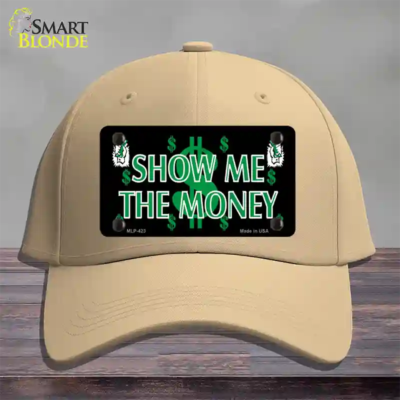 Show Me The Money Novelty License Plate Hat Cotton / Khaki