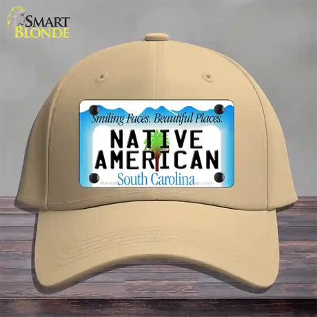 Native American South Carolina Novelty License Plate Hat Cotton / Khaki