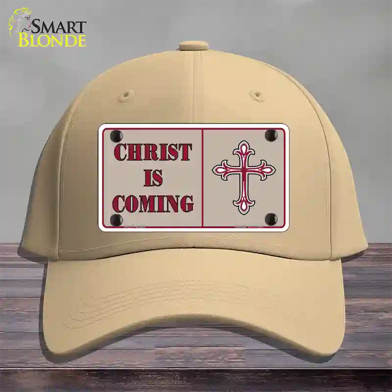 Christ Is Coming Novelty License Plate Hat Cotton / Khaki