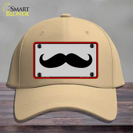 Mustache Novelty License Plate Hat Cotton / Khaki