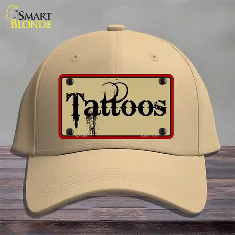 Tattoos Novelty License Plate Hat Cotton / Khaki