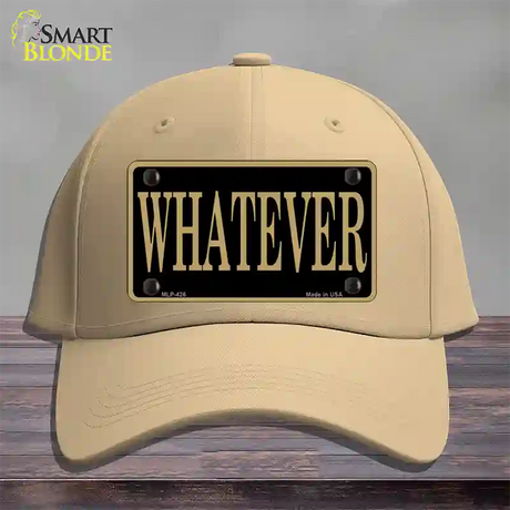 Whatever Novelty License Plate Hat Cotton / Khaki