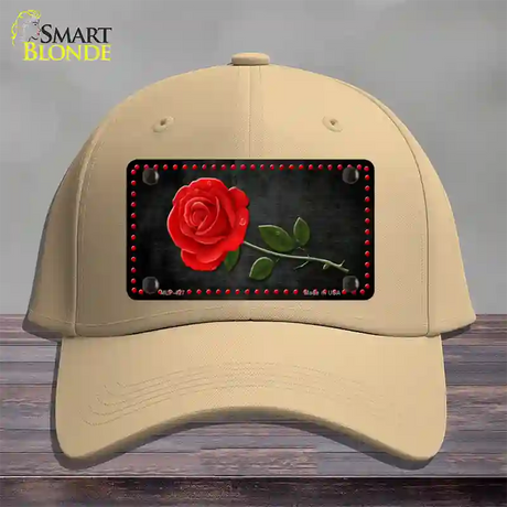 Rose Design Black Novelty License Plate Hat Cotton / Khaki