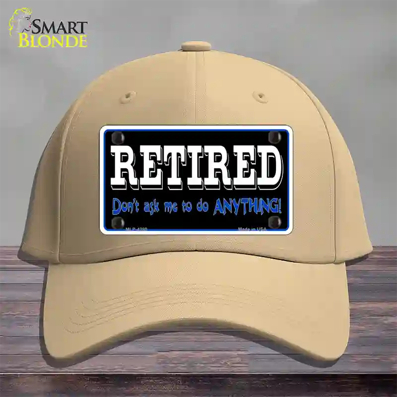 Retired Dont Ask Novelty License Plate Hat Cotton / Khaki