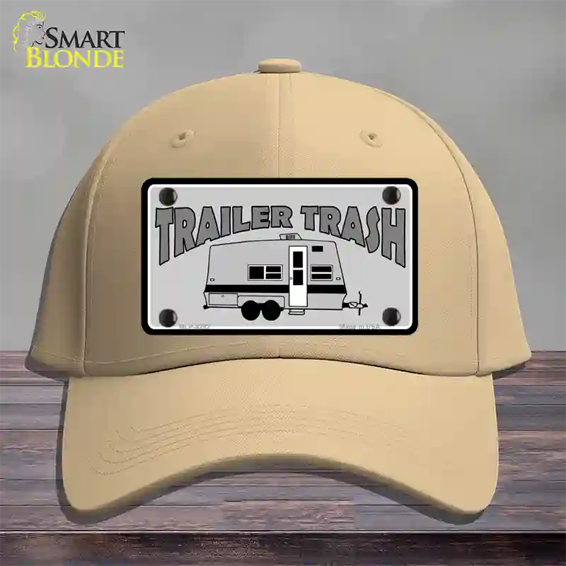 Trailer Trash Novelty License Plate Hat Cotton / Khaki