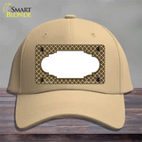Brown White Quatrefoil Center Scallop Novelty License Plate Hat Cotton / Khaki