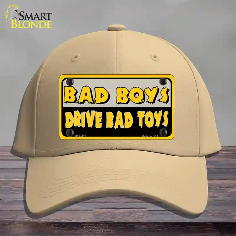 Bad Boys Drive Bad Toys Novelty License Plate Hat Cotton / Khaki