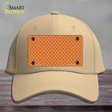 Orange White Quatrefoil Novelty License Plate Hat Cotton / Khaki