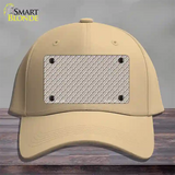 Tan White Quatrefoil Novelty License Plate Hat Cotton / Khaki