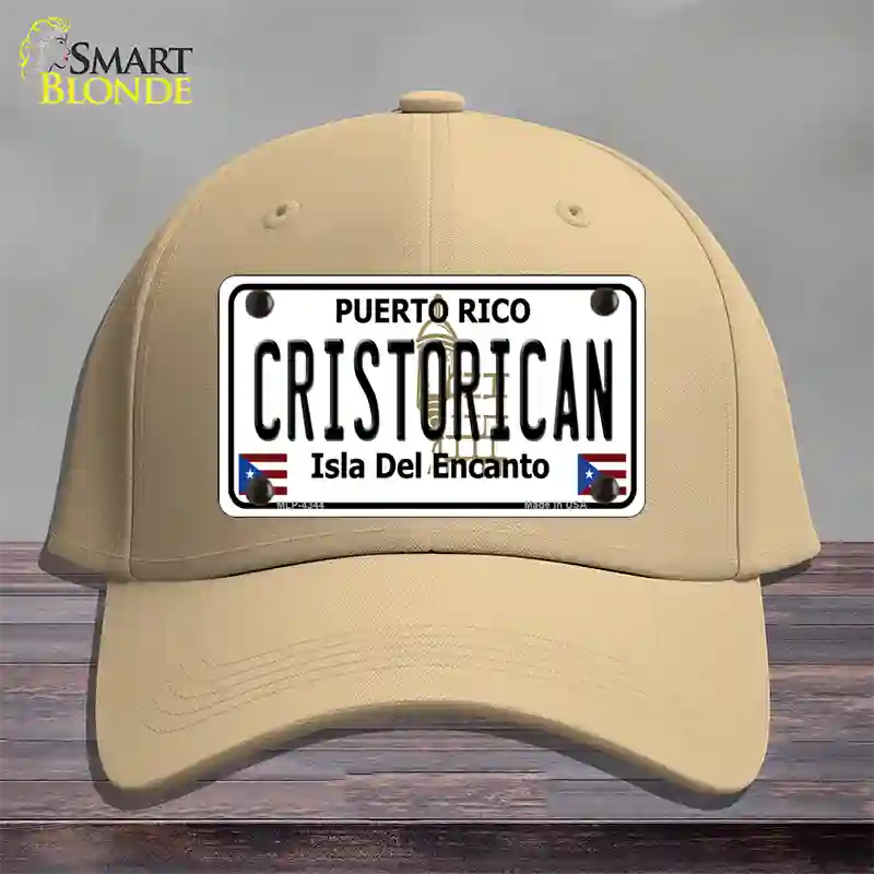 Cristorican Puerto Rico Novelty License Plate Hat Cotton / Khaki