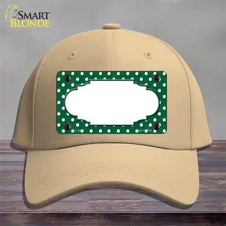 Scallop Green White Polka Dot Novelty License Plate Hat Cotton / Khaki