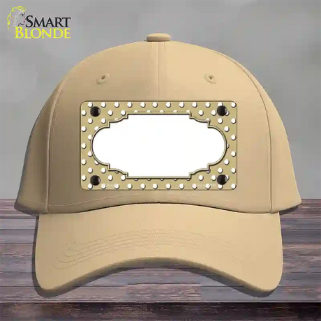 Scallop Gold White Polka Dot Novelty License Plate Hat Cotton / Khaki