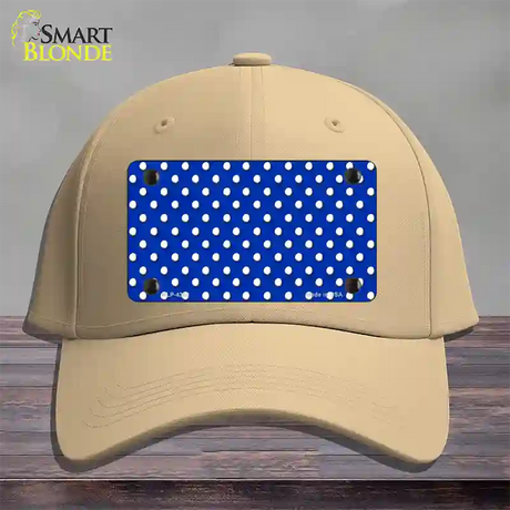 Blue Polka Dot Novelty License Plate Hat Cotton / Khaki