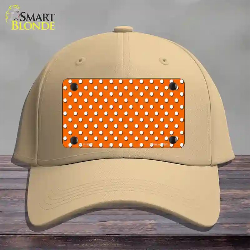 Orange Polka Dot Novelty License Plate Hat Cotton / Khaki